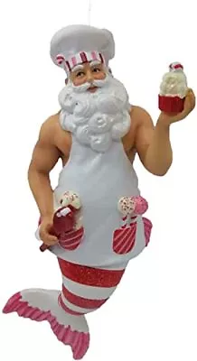 December Diamonds Baking Santa Merman Christmas Ornament 7 Inch Multicolor • $36.99