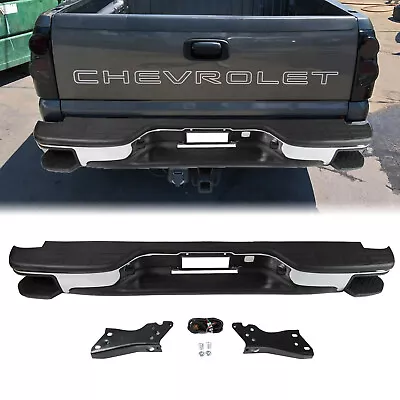 Chrome Rear Step Bumper For Chevy Silverado Sierra 1500 Fleetside W/Corner Steps • $182.54