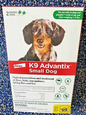 K9 Advantix Small Dog 4 - 10 LBS.  2 Doses EPA Approved • $32.89