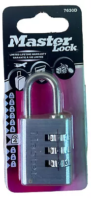 Master Lock 7630EURD Aluminium 30mm 3-Digit Combination Padlock MLK7630 • £6.99