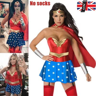 £22.89 • Buy Adult Deluex Wonder Woman Superhero Corset Costume Halloween Cosplay Fancy Dress