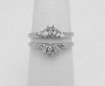 1 CT Round Cut Real Moissanite Solitaire Enhancer Guard Wrap Ring Silver • $117.94