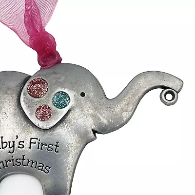 Christmas Ornament Baby's First Christmas 2016 Jeweled Elephant Metal • $4.95