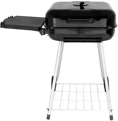 $43.90 • Buy 22-inch Square BBQ Barbecue Cooker Charcoal Grill Side Shelf Wheels Portable New