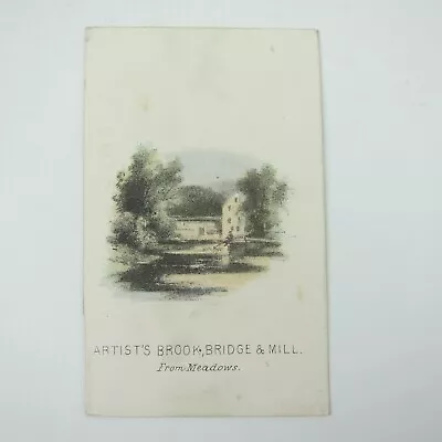 Color Litho Print Artist's Brook Bridge & Mill Meadows North Conway NH Antique • $14.99