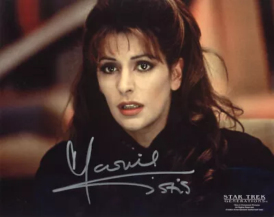 MARINA SIRTIS SIGNED 8x10 PHOTO COUNSELOR DEANNA TROI STAR TREK TNG BECKETT BAS • $85