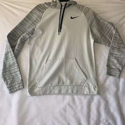 Nike Mens Large Dry Fit Hoodie Sweater Grey Spell Out • $8