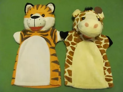 Lot Of 2 Melissa & Doug Giraffe &Tiger Hand Puppet Plush Stuffed Animals. 9 . • $12.95