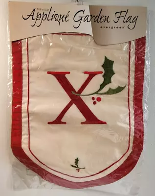 Holiday Monogram Initial X Applique Garden Flag 12x18 Outdoor Decoration • $12.98