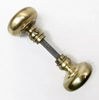 Pair Antique Vintage Victorian Art Deco Brass Door Knobs W/ Spindle • $39.99