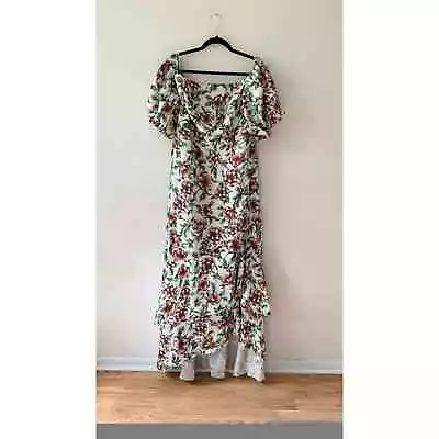 Gabi Fresh Fashion To Figure Floral Happy Nature Off Shoulder Linen Maxi Dress • $25