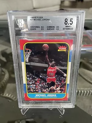 1986-87 Fleer #57 Michael Jordan Rookie RC BGS 8.5 With 9.5 Centering • $6950