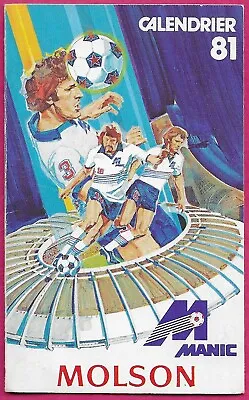 NASL Soccer MONTREAL MANIC Old Schedule Calendar Calendrier 1981 Laurentide • $3.71