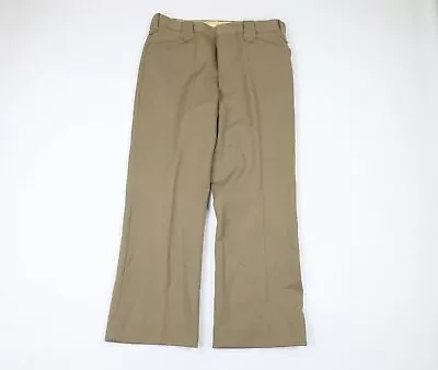 Vtg 70s Rockabilly Mens 36x30 Distressed Wool Wide Leg Bell Bottoms Pants USA • $118.96