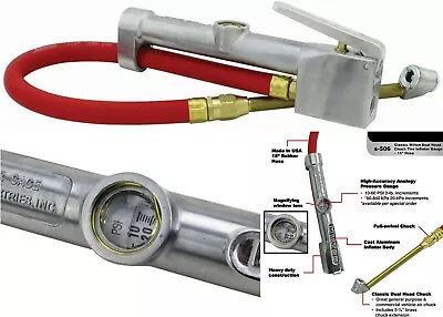 Milton S-506 Original Dual Head Chuck Tire Inflator Gauge 15  Hose New Free Ship • $65.74