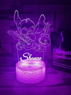 STITCH LILO Personalised LED Night Light 15 Colour Table Lamp Kids Gifts   • $42.99