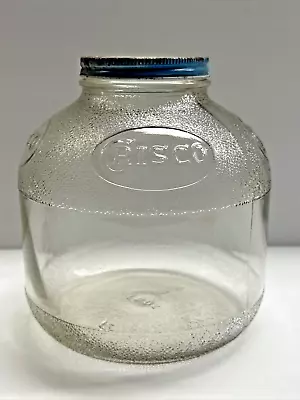 Vintage Hazel Atlas 5043 Glass Crisco Jar With Original Blue Lid • $12