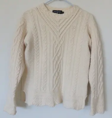Irish Cable Knit Sweater Wool Fisherman Large The Sweater Shop Ireland • $46.99