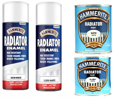 Hammerite - Radiator Paint Satin & Gloss Quick Drying White Paint - All Sizes • £11.39