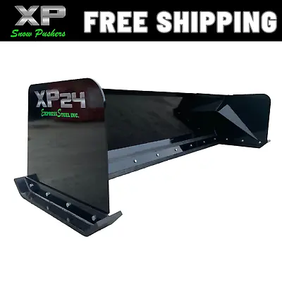 8' XP24  BLACK SNOW PUSHER - Skid Steer Loader – FREE SHIPPING • $2050