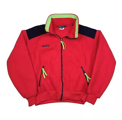 Vintage 90s Columbia Full Zip Fleece Pullover Jacket  Made In USA Men's Sz Large • $29.99