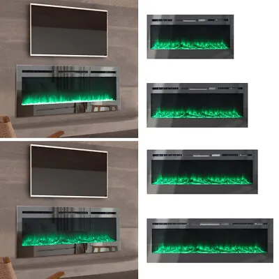 Mirror Electric Wall Mounted Fireplace 12 Colour Wall Inset Into Fire 40 50 60  • £189.95