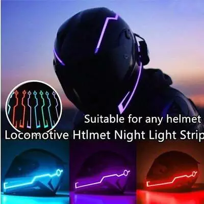 Motorcycle Helmet LED EL Lights Strip Night Riding Signal Flashing Bar DIY Decor • $9.99