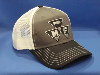 Massey Ferguson Tractor Hat - Black/Charcoal/White Twill & Mesh Tri Logo • $25