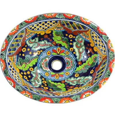 Talavera Ceramic Mexican Bathroom Sink 21  X 17   Handmade Folk Art # 192 • $151.49