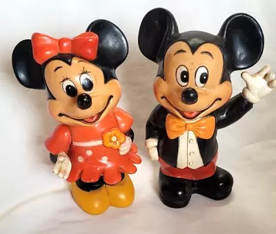 Mickey And Minnie Mouse Coin Banks Walt Disney Made In Korea Vintage • $14.77