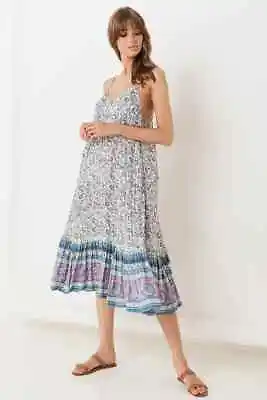 $99 • Buy Spell Dahlia Strappy Dress Dusty Blue Size M BNWT