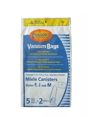 Miele F J M Allergen Canister Vacuum Bags 5 BAGS + 2 Filters • $11.95