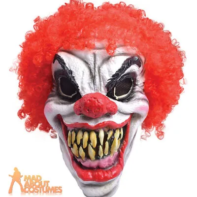 Adult Scary Clown Mask Horror Creepy Halloween Fancy Dress Costume Accessory • £14.49