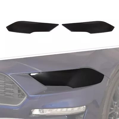 2x Smoked Black Front Head Light Guard Molding Cover Trim For Ford Mustang 2018+ • $69.99