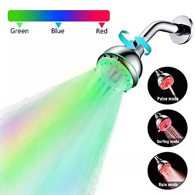 Handheld Shower Head 7 Color Changing LED Light Water Bath Home Bathroom Glowing • $16.98