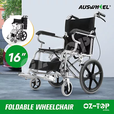 16” Foldable Wheelchair Mobility Disability Aid Lightweight Auswheel Portable • $179.59