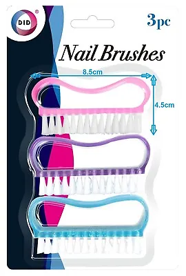 Nail Brush Set Manicure Pedicure Cleaning Scrubbing Toe Brushes Finger Bristles • £2.88