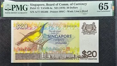 PMG66 EPQ GEM SINGAPORE $ 20 Dollars 2nd Series  BIRD  B/note(+FREE1 Note)#25316 • $69