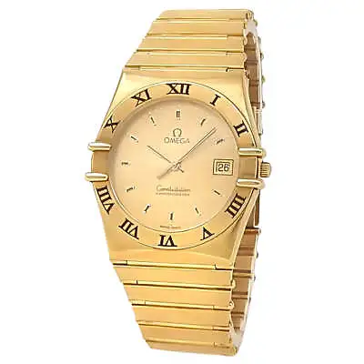 Omega Constellation 18k Yellow Gold Quartz Champagne Men's Watch 298.0018 • $6890