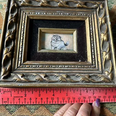 Vtg Original Acrylic Oil Painting Tigger Cat Signed  Framed Dale Dach Florida . • $49.99