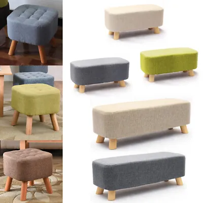£23.95 • Buy Square/Long Footstool Footrest Home Living Room Low Stool Seat With Wooden Legs