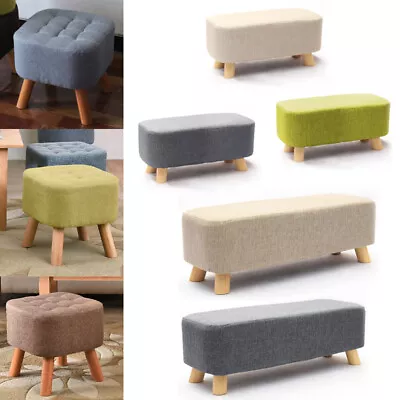 Square/Long Footstool Footrest Home Living Room Low Stool Seat With Wooden Legs • £25.95