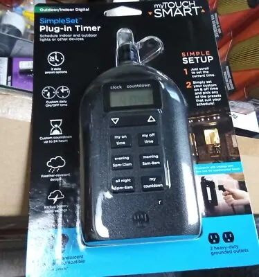 My Touch Smart Simple Set Plug-In Timer Indoor Outdoor New Sealed • $15.91