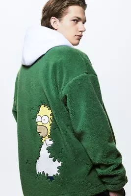 H&M X The Simpsons Oversized Fit Teddy Jacket Green ALL SIZES AVAILABLE S M L XL • $139