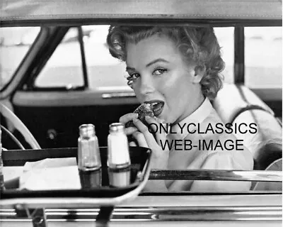 1952 CANDID CUTE MARILYN MONROE At DRIVE-IN CADILLAC CONVERTIBLE AUTO 8X10 PHOTO • $14.41