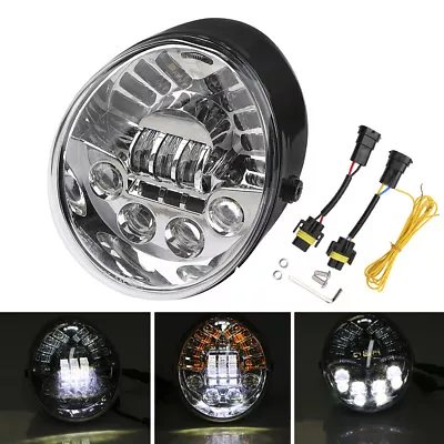 60W Motorcycle LED Oval Hi/Lo Headlight DRL TurnLight For Harley VROD VRSCA VRSC • $100.69