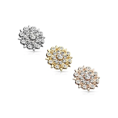 £6 • Buy Dermal Anchor - Piercing Attachment Filigree Flower Zirconia Micro Dermal Ball