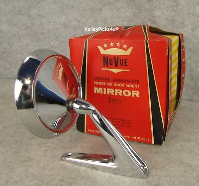 $127.89 • Buy Vintage NOS NU VEE Classic 1960s Car Truck Fender Door Mount Round Chrome Mirror