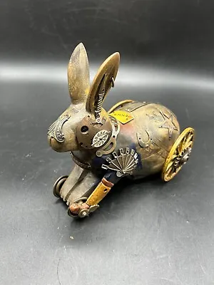 MULLANIUM Jim Tori Mullan Steampunk Rabbit Bunny On Wheel Art Sculpture Mixmedia • $1850
