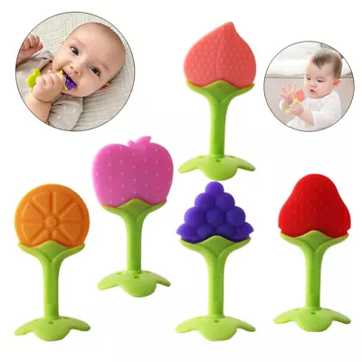 Unisex Baby Toddler Fruit Chew Teething Teether Silicone Toy Children BPA FREE • £2.47